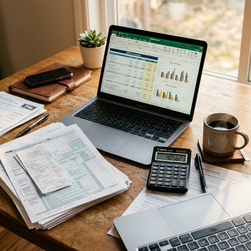Tax Documents and Financial Charts